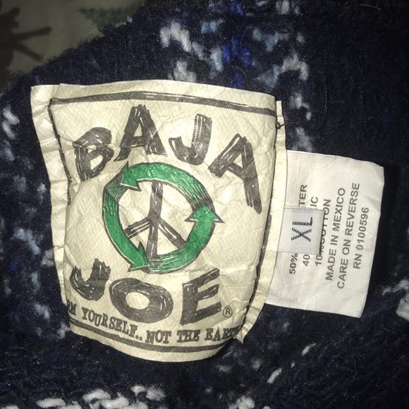 Baja Joe drug rug hoodie/ blue & white/ new - Picture 3 of 3